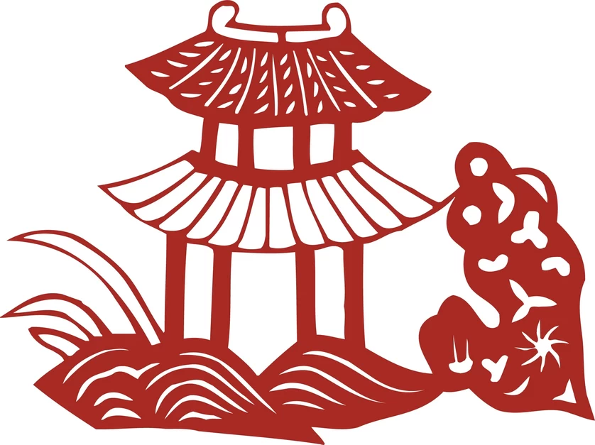 中国风中式传统喜庆民俗人物动物窗花剪纸插画边框AI矢量PNG素材【027】